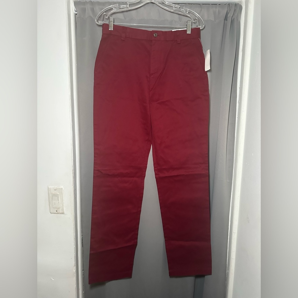 Brooks Brothers Fleece Boys Chino Pants Red Size 18 Straight Leg Flat Front NWT - Picture 2 of 14